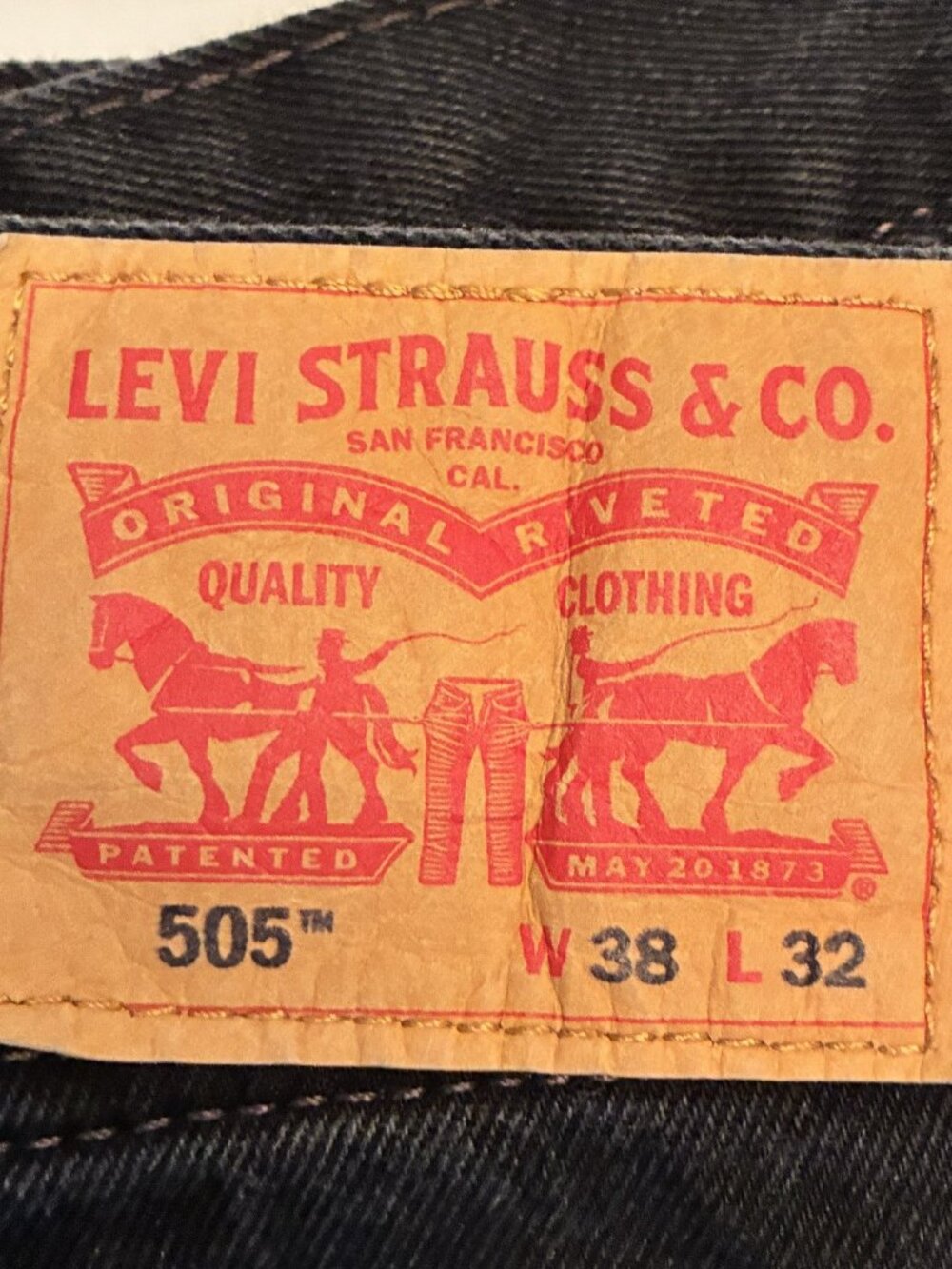 Levi's 505 Regular Fit Jeans - Black, 38x32